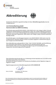 Akkreditierungsurkunde Bild für HP